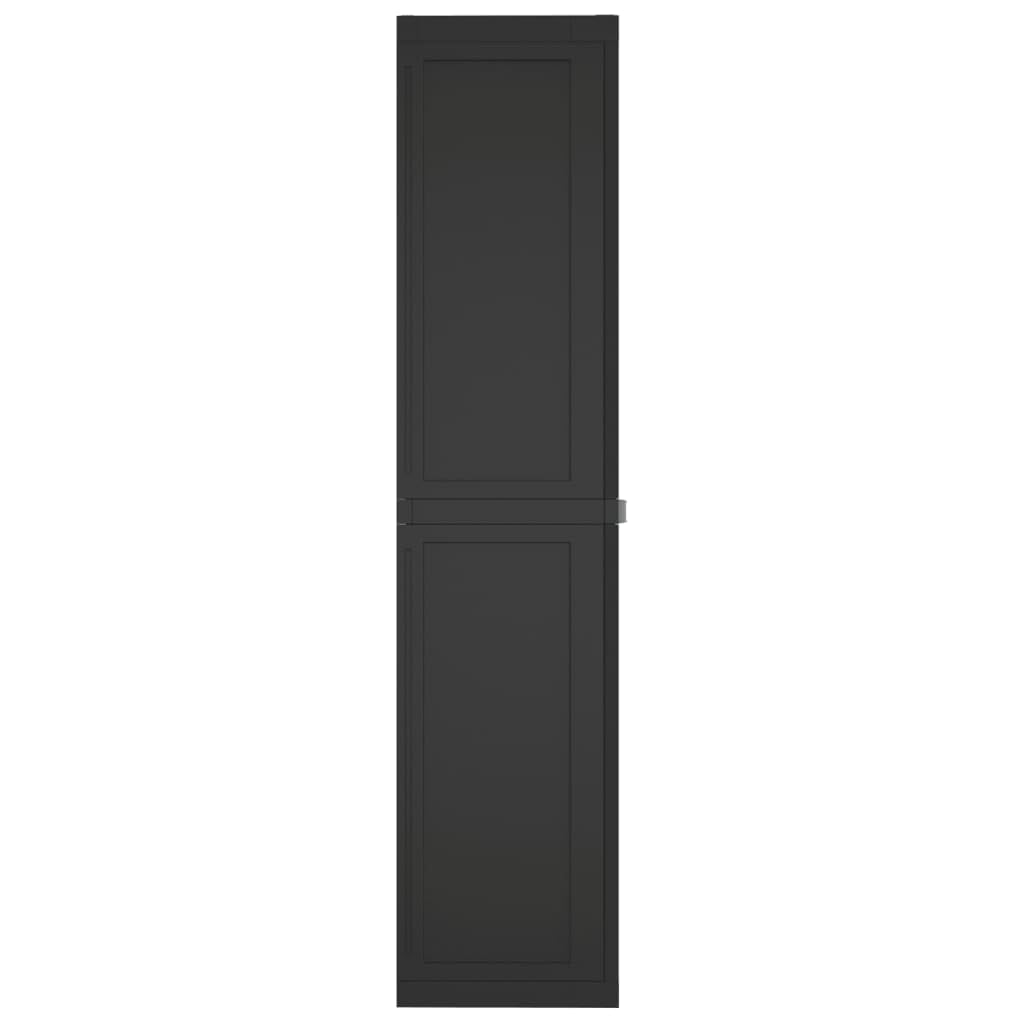 ZEYUAN Armario de almacenaje Exterior PP Negro 65x37x165 cm, Armario Exterior Escobero, Mueble Exterior Almacenaje, Armario Exterior Jardin, Muebles Jardin Exterior - 364206
