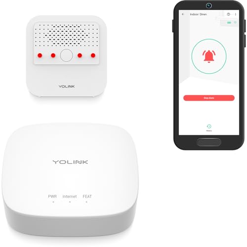 Smart Siren Alarm, Wireless Home Security Alarm with 110 dB Loud Audible Alerts, Remote Control, Compatible with Alexa, Google, Home Assistant, IFTTT - Hub Included