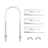 ANCLLO 2pcs U Bolts Anti-Rust Finished V Jaw Block Double Antenna Mast to Mast Clamp Suit for TV CB Ham Antenna Pipe Mount Bracket - Image 2