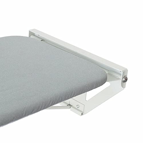 Ironing Board Cabinet Wall Mounted, Cabinet with Built-in Ironing Board, Foldable Ironing Storage Station with Mirror for Home, Apartment & Small Spaces, Easy-Release Lever - Image 6