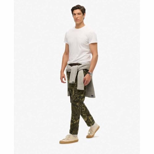Superdry Para Hombre. M7011132A PantalóN Cargo Core Camuflaje Verde (30), Casual, AlgodóN - 5
