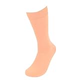Feraricci Solid Color Polyester Socks for Men, Casual and Formal Attire Mid Rise Men’s Crew Socks - Peach
