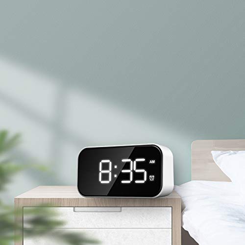 Despertador elétrico de LED com espelho Homyl, com soneca, alimentado por USB/AAA, para crianças e a