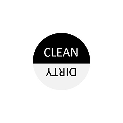 Dishwasher Magnet Clean Dirty Sign - 3 Inch Round Black & White Refrigerator Magnets - Funny Housewarming Gifts - Suitable for All Dishwashers!