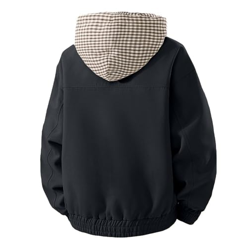 Men's Hoodie Denim Jackets Lightweight Lined Hood Bomber Jacket Casual Spring Fall Hooded Coat For Men2