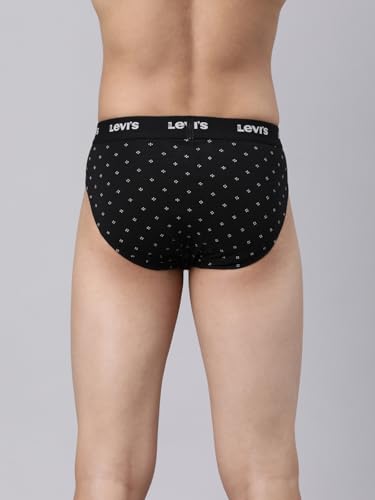 Image of Levi's 021 Brief for Men | Cotton Stretch Fabric | Printed Men's Underwear | Breathable | Anti-Roll Waistband | Extra Supportive Gusset | Functional Fly | Dual Layer 3D Pouch | Tagless | Pack of 3