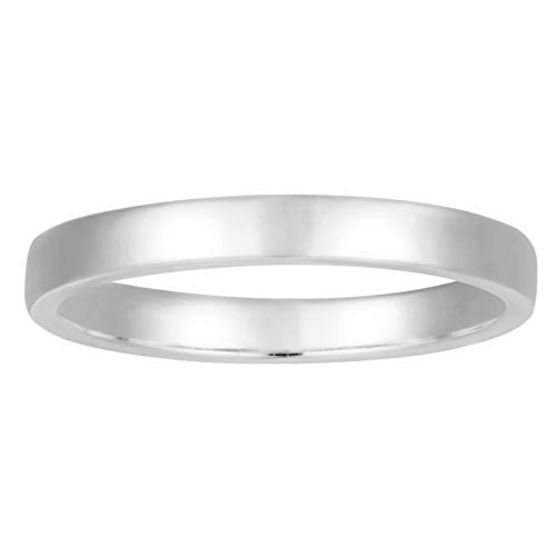 Espere Simple Flat Band Ring 2.5Mm Wide Bold Stacker | Classic Fine Stacking Ring Rhodium Plated Sterling Silver | Statement Ring For Women Jewelry Gift #TOP22