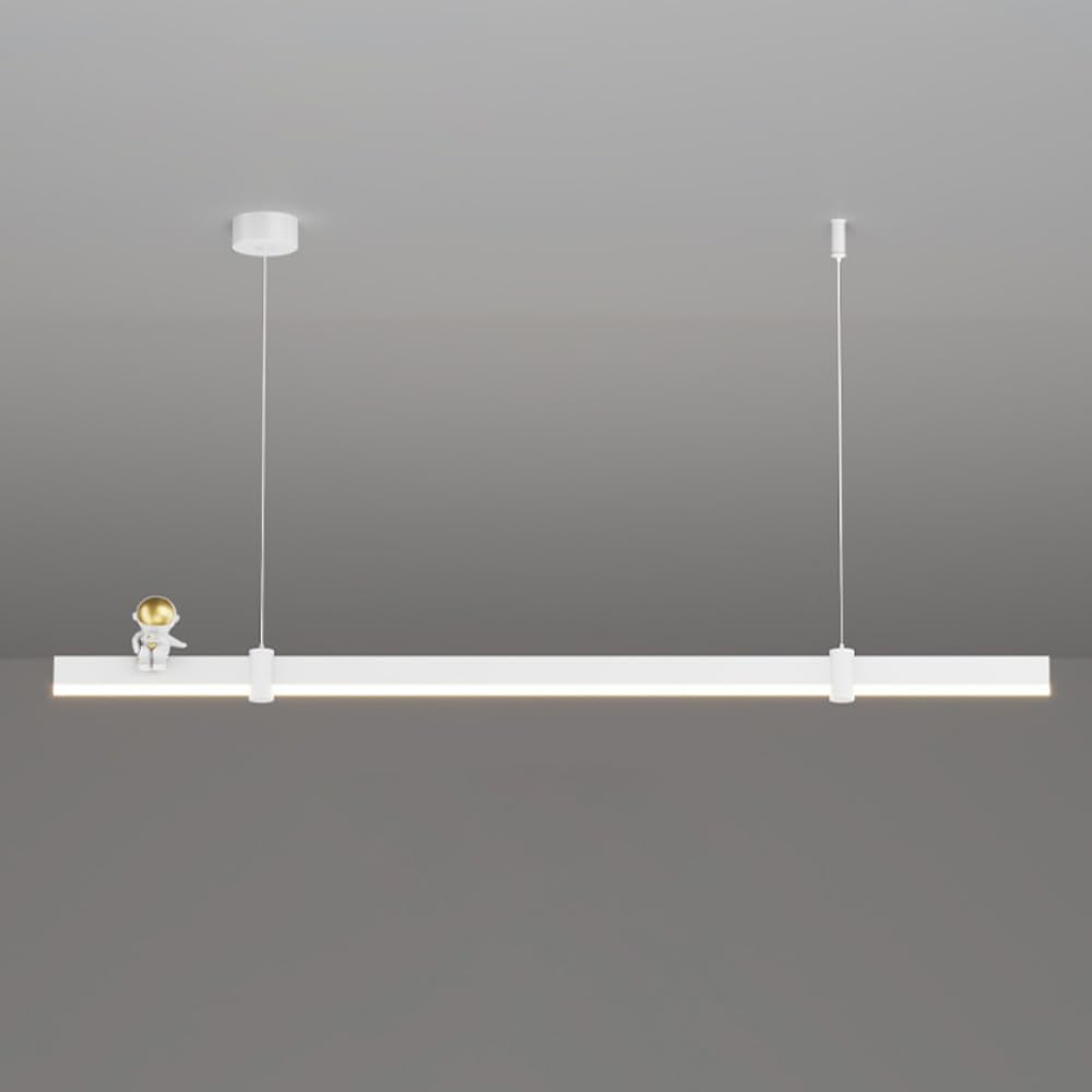 Suspension Linéaire Minimaliste Moderne À Led Pour Îlot de Cuisine, Luminaire Suspendu À Longue Bande, Plafonnier Suspendu Pour Salle À Manger, Bureau, Bar Ou Chambre./Blanc/100 Cm