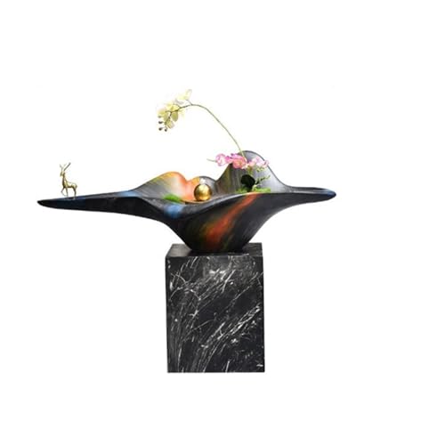 Jingzai202405 Indoor Floor Fountain Gate Entrance Water Decoration, Living Room Large Floor Circulating Water Fountain, Garden Fountain Landscape Decoration Water Fountain(Black)