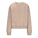 White Cardigan Bomber Jackets for Girls Fashion Zip up Cable Knit Sweater Teen Long Sleeve Fall Cardigan with Pockets Kids Clothes Khaki 13 Years