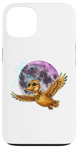 Flying Duck Moon Night Bird Cute Duck Graphics �X�}�z�P�[�X iPhone 13 �p