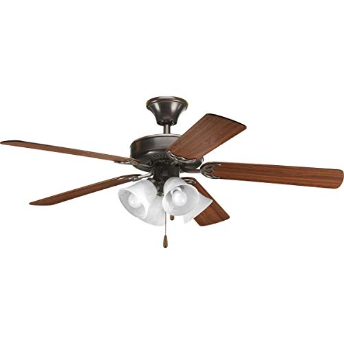 Progress Lighting P2501-20 52-Inch Fan with 5 Blades and 3-Speed Reversible Motor with Reversible Medium Cherry or Classic Walnut Blades, Antique Bronze by Progress Lighting - Image 4