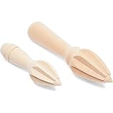 Wooden Citrus Reamer, Lemon Juicer in 2 Sizes (2 Pieces)