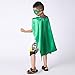 Evlatte Kids Superhero Cape and Mask, Festival Fancy Dress Superhero Costumes for Boys and Girls Dress up for Halloween Christmas Cosplay Birthday Party (Green-Gray)