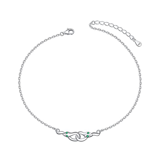 Anklets For Women S925 Sterling Silver Snake Anklet Bracelet Adjustable For Girls Dainty Beach Snake Foot Chain Jewelry Summer Gift For Birthday Gifts (Snake Anklet) #TOP7