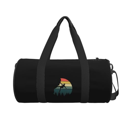 Rock Climbing Retro Convertible Garment Bag with Shoulder Strap, Carry on Garment Duffel Bag for Men Women - Rolling Foldable for Travel Luggage Bags (Black)2