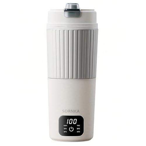 Travel Electric Kettle with Dual interface heating plug and USB C port 316 Stainless Steel 650ml Portable Tea Coffee Kettle Water Boiler 6 Temperature Settings Electric Water Cup Heater Boil