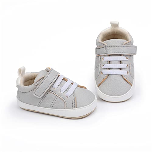 Image of SOFMUO Baby Boys Girls High Top Ankle PU Leather Sneakers Soft Rubber Sole Infant Moccasins Newborn Oxford Loafers Anti-Slip Toddler Wedding Uniform Dress Shoes