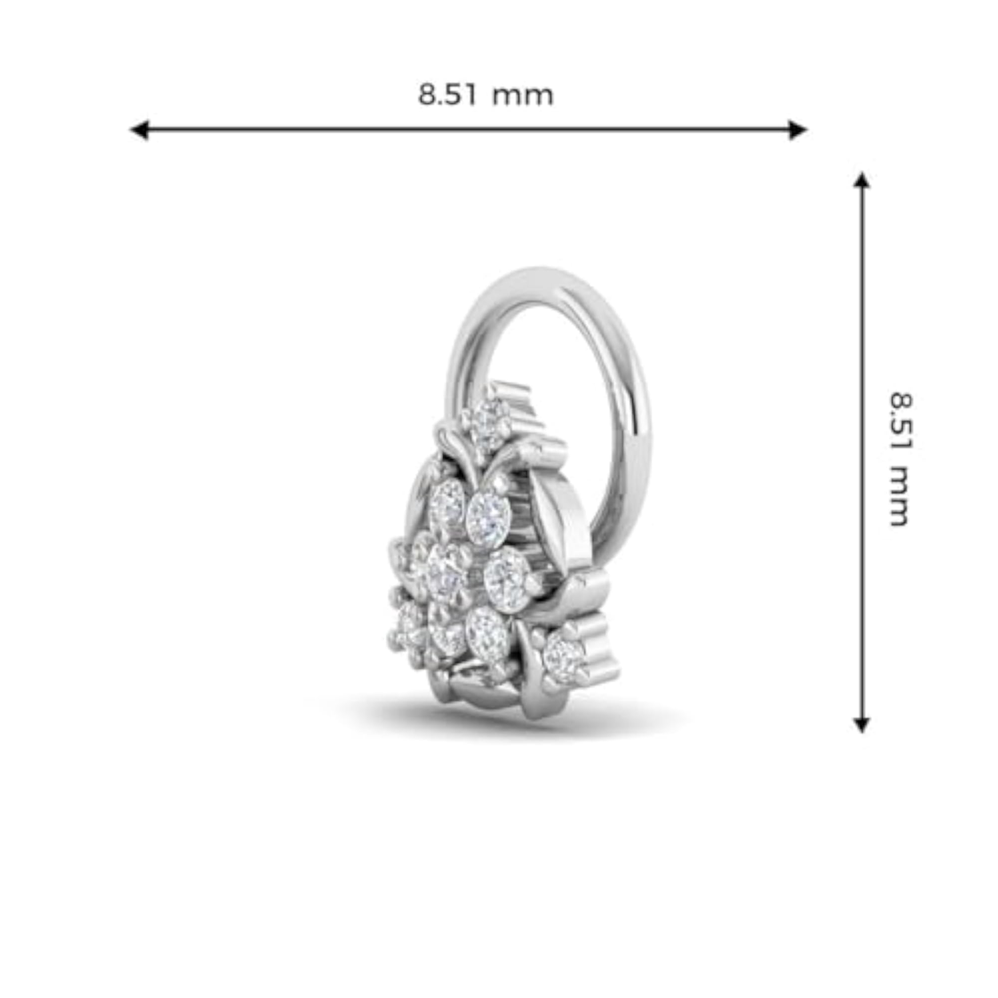 Women's 925 Sterling Silver 18K Gold Plated Nature Curl Nose Pin