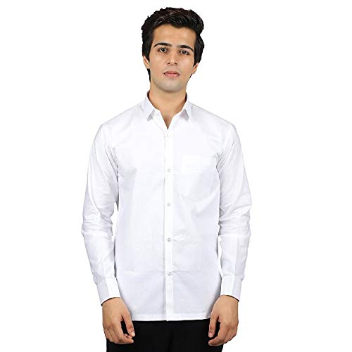 Kabira(Madhya Pradesh Govt Entity Handspun and Handwoven Khadi Men's Regular Fit Polyester White Color Full Sleeves Shirt
