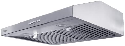 Vesta Charlotte 500cfm Under Cabinet Range Hood With 3 Levels Of Speed, Mechanical Buttons Control, Dishwasher Friendly Baffle Filters, Flexible Vent Connectors, LED Lights