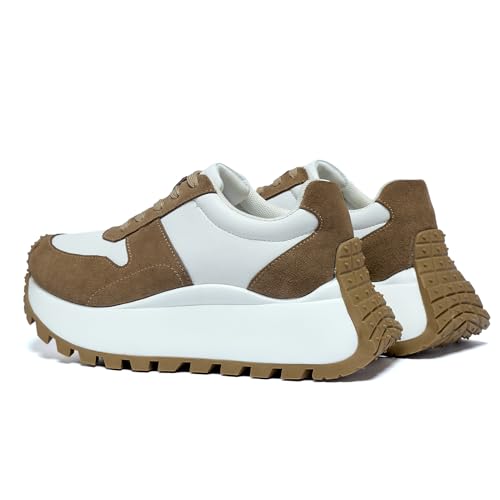 Women's Sneakers Platform Height Increase Casual Walking Shoes Low Lace Up Sneakers Comfortable Non-Slip Women's Shoes4