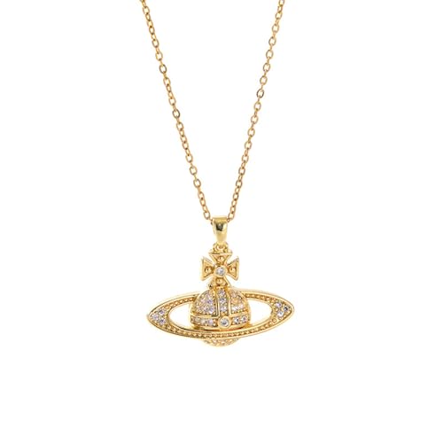 Yoimckay Saturn Planet Anhänger Halskette Frauen Ästhetische Anhänger Halskette Fashion Planet Halskette Einfache Personalisierte Geburtstagsgeschenke Weihnachten Valentinstag Geschenke für