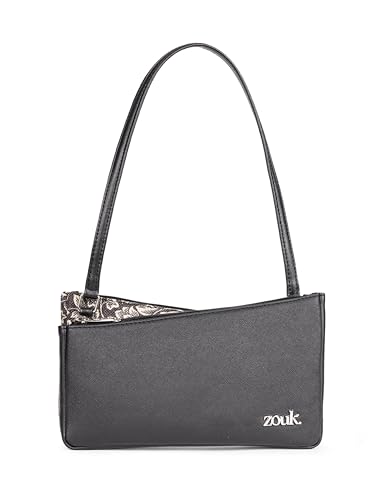 Image of ZOUK Kiya Small Shoulder Bag for Women - Dual-Sided Shoulder Bag with Criss-Cross Design| Handcrafted Purse with Dual Zipper Compartments & Water-Resistant Lining |
