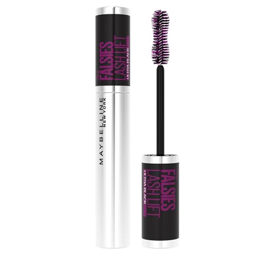 Maybelline New York Mascara Falsies Lash Lift, Effetto laminazione delle ciglia, Scovolino a doppia curva per volumizzare e incurvare, Extra Black, 9,4 ml