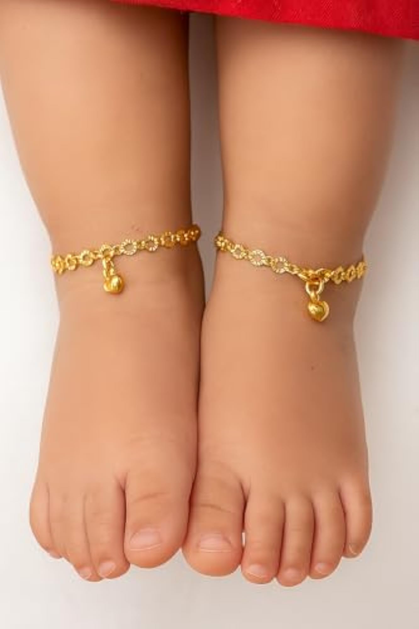 Gold Plated Adjustable Anklets Payal for Kids and Girls