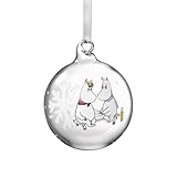 1 boule de Noël Moomin – Flocon de neige Diamètre : 7 cm Matériau : verre avec ruban à suspendre Boîte cadeau