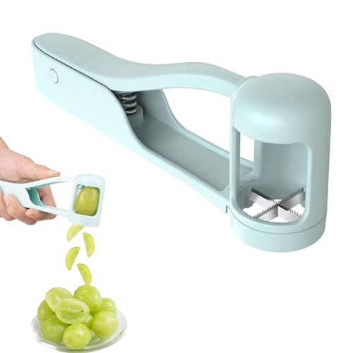 Image of Homnoble Grape Cutter for Toddlers & Baby - Stainless Steel Grape & Cherry Tomato Slicer for Kids Lunch Box - Portable Small Fruit Quarterer Tool, Prep for Salad & Healthy Snacks