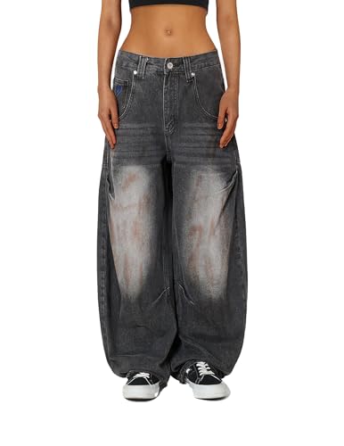 Aelfric Eden Wrinkle Loose Barrel Jeans Vintage Casual Denim Pants Comfy Soft Wide Leg Streetwear 2025 Trendy Bottom
