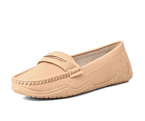 Image of LOUIS STITCH Women's Premium Slip-On Loafers | Elegant Solid Slip-On Comfort Shoes for Casual and Formal Wear | Slip-On Loafer Shoes for Women | LSLD-BLR-HS01