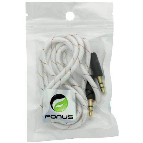 Cable Auxiliar 3.5mm Braided Blanco 1m miniatura 4