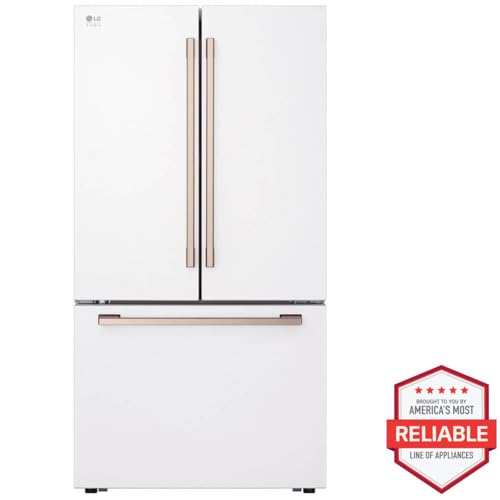 LG Studio 27 cu. ft. Smart Counter Depth 3-Door French Door Refrigerator in Essence White with Water and Ice SRFB27W3 on Fridge.com
