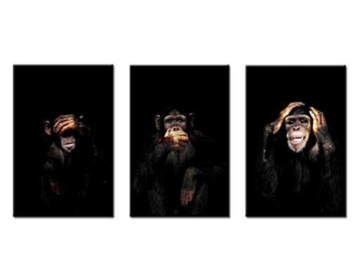 Peintures sur le mur art premium KEBIA singes rieurs en impression sur toile artistique