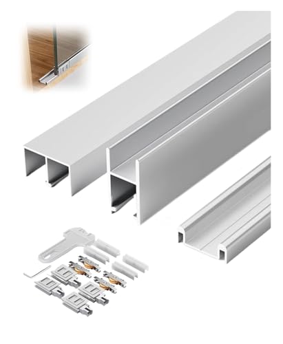 Rails de porte coulissante en aluminium pour vitrines de salon