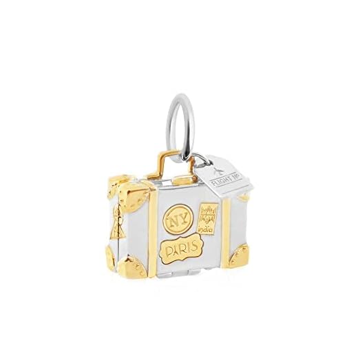 Sterling Silver Vintage Suitcase Travel Charm