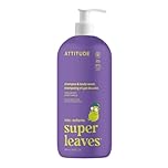 ATTITUDE Shampoo and Body Wash for Kids, EWG Verified Hair and Body Cleanser, Dermatologically Tested Soap, Plant and Mineral Based Bath Products, Vegan, Vanilla and Pear, 946 mL