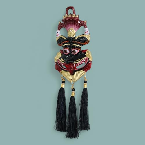 Image of KridayKraft Metal Narsingh Kirtimukha Nazar Battu With Naag Ganesha Suraksha Kawach Mask For Evil Eye Protection For Home, Wall Hanging Mask Office Wall & Door Hanging
