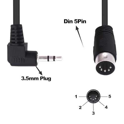Cable adaptador Jack 3.5mm a MIDI Din 5Pin 1.5m miniatura 3