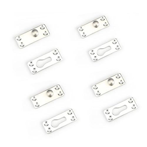 KESOTO 4 Pezzi Fissaggi per Sponde Del Letto Supporti Metallici Ganci per Giunzioni Staffe di Rinforzo con Design Addensato per Stabilità Adatto per Riparaz, Singolo Piolo