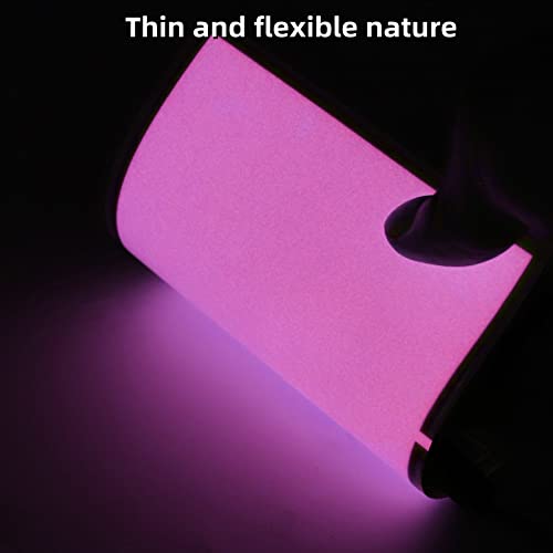 Ygmylandbb Electroluminescent Panels, EL Panels light, EL Sheets 10 cm x 10 cm (3.93" x 3.93") ON/Slow Flash/Fast Flash, Pink, 1Pack - Image 2