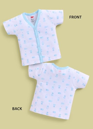 Image of LuvLap Baby Boys & Girls Regular Fit 100% Cotton Half Sleeve Jhabla Pack of 4