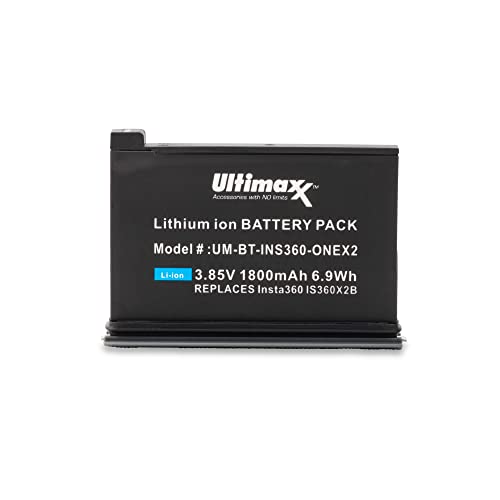 Ultimaxx Extended Life Rechargeable Battery 2-Pack (1800 Mah) With Triple Charger Kit For Insta360 One X2 #TOP1