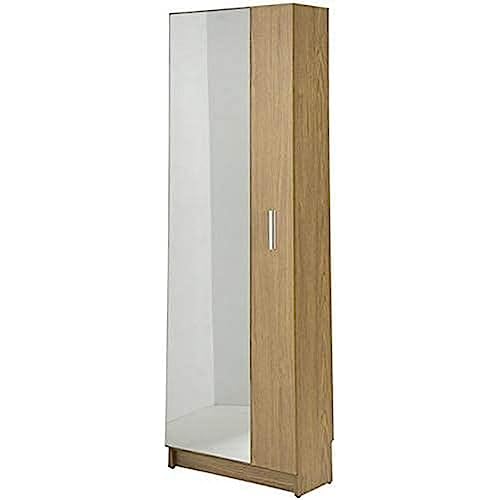Top Kit | Mueble Zapatero Espejo Danubio 56AB | Medidas 171 x 54 x 24 cm | Armario Zapatero | Zapatero con Espejo | Roble