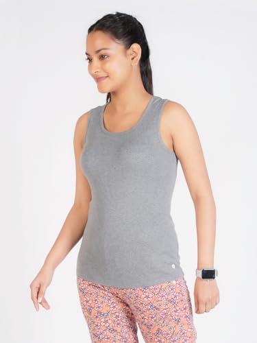 Image of Rupa Colors Playsure Solid 100% Combed Cotton Rib Fabric, Women's Standard Fit Tank Top, Sleeveless Pack of 1