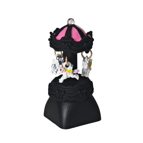 Cute Carousel Keycap, DIY Personality Handmade Keycap, Esc Replacement Bottom, Lovely Custom Keycaps for Cherry MX Switches Mechanical Keyboard (Black)