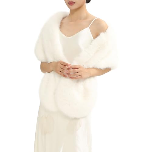 Fur Collar Scarf for Women Faux Fur Scarves Neck Shrug for Fall Winter Coat Dress2